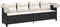 vidaXL - Ligbed - met - luifel - en - kussens - poly - rattan - zwart
