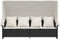 vidaXL - Ligbed - met - luifel - en - kussens - poly - rattan - zwart