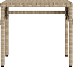 vidaXL - Ligbed - met - luifel - en - tafel - poly - rattan - beige