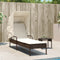 vidaXL - Ligbed - met - luifel - en - tafel - poly - rattan - bruin