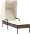 vidaXL - Ligbed - met - luifel - en - tafel - poly - rattan - bruin