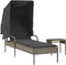 vidaXL - Ligbed - met - luifel - en - tafel - poly - rattan - grijs