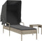 vidaXL - Ligbed - met - luifel - en - tafel - poly - rattan - lichtgrijs