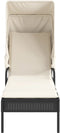 vidaXL - Ligbed - met - luifel - en - tafel - poly - rattan - zwart
