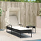 vidaXL - Ligbed - met - luifel - en - tafel - poly - rattan - zwart