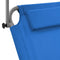 vidaXL - Ligbed - met - luifel - en - wieltjes - inklapbaar - staal - blauw