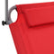 vidaXL - Ligbed - met - luifel - en - wieltjes - inklapbaar - staal - rood