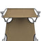 vidaXL - Ligbed - met - luifel - inklapbaar - staal - taupe