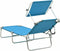 vidaXL - Ligbed - met - luifel - inklapbaar - staal - turquoise - en - blauw
