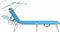 vidaXL - Ligbed - met - luifel - inklapbaar - staal - turquoise - en - blauw