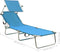 vidaXL - Ligbed - met - luifel - inklapbaar - staal - turquoise - en - blauw