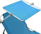 vidaXL - Ligbed - met - luifel - inklapbaar - staal - turquoise - en - blauw