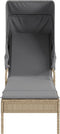 vidaXL - Ligbed - met - luifel - poly - rattan - beige