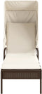 vidaXL - Ligbed - met - luifel - poly - rattan - bruin