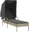 vidaXL - Ligbed - met - luifel - poly - rattan - lichtgrijs
