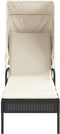 vidaXL - Ligbed - met - luifel - poly - rattan - zwart