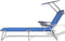 vidaXL - Ligbed - met - luifel - staal - blauw