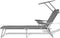 vidaXL - Ligbed - met - luifel - staal - grijs