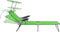 vidaXL - Ligbed - met - luifel - staal - groen