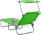 vidaXL - Ligbed - met - luifel - staal - groen