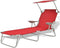 vidaXL - Ligbed - met - luifel - staal - rood
