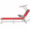 vidaXL - Ligbed - met - luifel - staal - rood