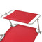 vidaXL - Ligbed - met - luifel - staal - rood