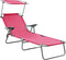 vidaXL - Ligbed - met - luifel - staal - roze