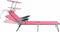 vidaXL - Ligbed - met - luifel - staal - roze