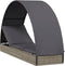 vidaXL - Ligbed - met - rond - dak - 211x57x140 - cm - poly - rattan - grijs