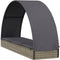 vidaXL - Ligbed - met - rond - dak - 211x57x140 - cm - poly - rattan - grijs