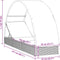 vidaXL - Ligbed - met - rond - dak - 211x57x140 - cm - poly - rattan - grijs
