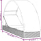 vidaXL - Ligbed - met - rond - dak - 211x57x140 - cm - poly - rattan - grijs