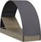 vidaXL - Ligbed - met - rond - dak - 211x57x140 - cm - poly - rattan - grijs