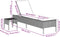 vidaXL - Ligbed - met - tafel - en - kussen - poly - rattan - beige