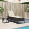 vidaXL - Ligbed - met - tafel - en - kussen - poly - rattan - bruin