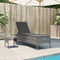 vidaXL - Ligbed - met - tafel - en - kussen - poly - rattan - grijs