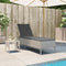 vidaXL - Ligbed - met - tafel - en - kussen - poly - rattan - lichtgrijs
