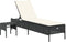 vidaXL - Ligbed - met - tafel - en - kussen - poly - rattan - zwart