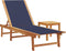 vidaXL - Ligbed - met - tafel - massief - acaciahout - en - textileen - blauw