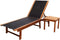 vidaXL - Ligbed - met - tafel - massief - acaciahout - en - textileen