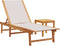 vidaXL - Ligbed - met - tafel - massief - acaciahout - en - textileen - grijs