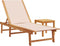 vidaXL - Ligbed - met - tafel - massief - acaciahout - en - textileen - crèmekleurig