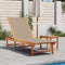 vidaXL - Ligbed - met - tafel - massief - acaciahout - en - textileen - taupe