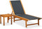 vidaXL - Ligbed - met - tafel - massief - acaciahout - en - textileen