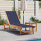 vidaXL - Ligbed - met - tafel - massief - acaciahout - en - textileen - blauw