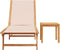 vidaXL - Ligbed - met - tafel - massief - acaciahout - en - textileen - crèmekleurig