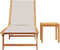 vidaXL - Ligbed - met - tafel - massief - acaciahout - en - textileen - grijs