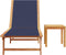 vidaXL - Ligbed - met - tafel - massief - acaciahout - en - textileen - blauw