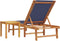 vidaXL - Ligbed - met - tafel - massief - acaciahout - en - textileen - blauw